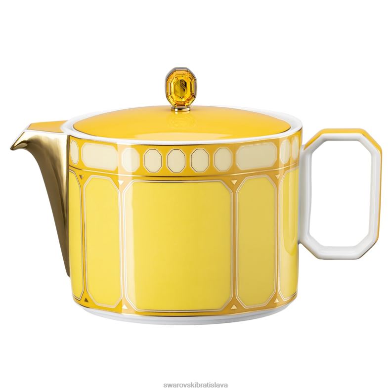 čajník signum porcelán, žltá B8ZNT1730 Swarovski dekorácie