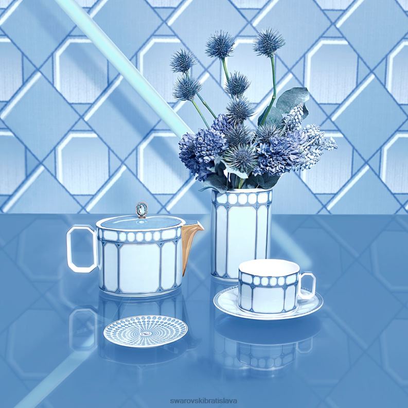 čajník signum porcelán, modrá B8ZNT1733 Swarovski dekorácie