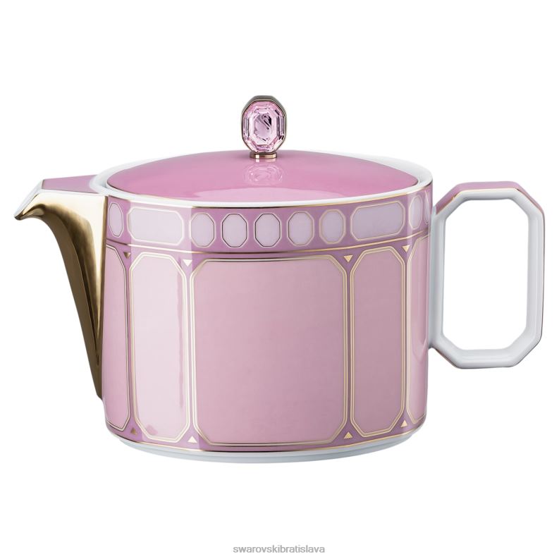 čajník signum porcelán, ružová B8ZNT1744 Swarovski dekorácie