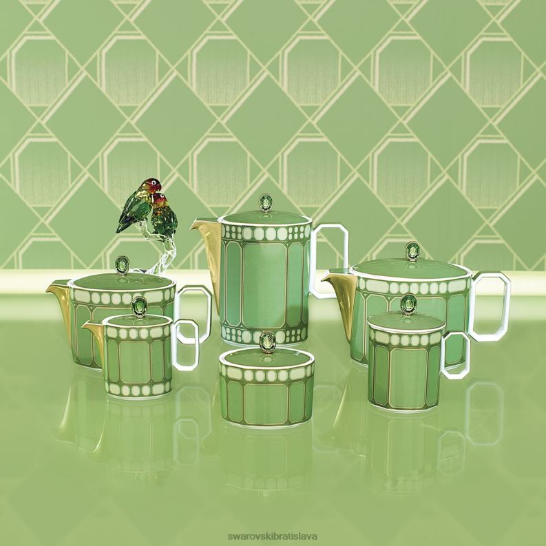 čajník signum porcelán, zelená B8ZNT1728 Swarovski dekorácie