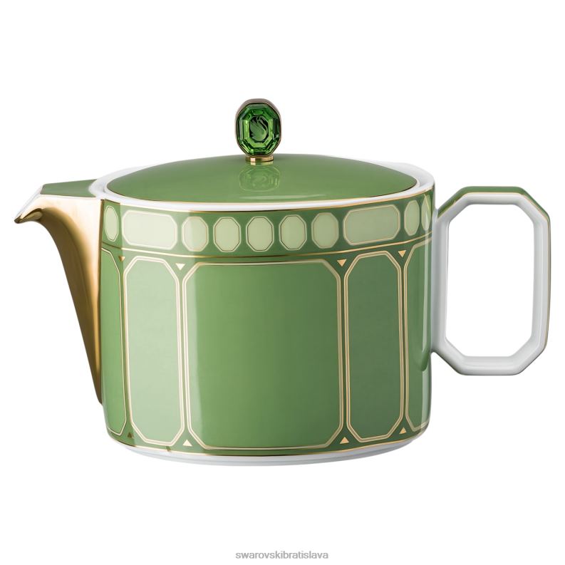 čajník signum porcelán, zelená B8ZNT1731 Swarovski dekorácie