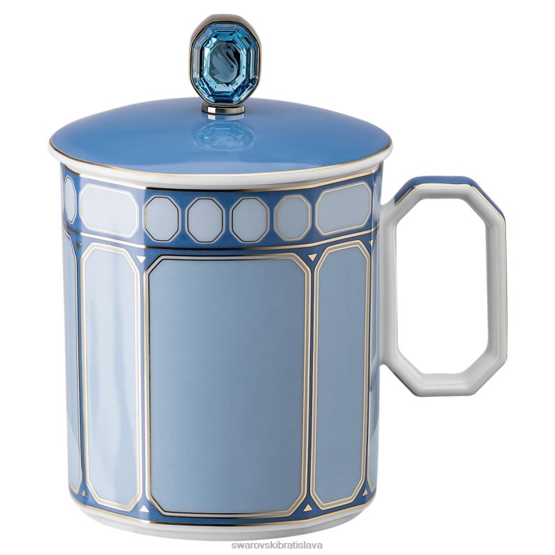 signum hrnček s vrchnákom porcelán, modrá B8ZNT1745 Swarovski dekorácie