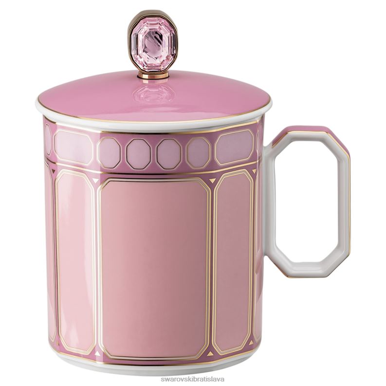 signum hrnček s vrchnákom porcelán, ružová B8ZNT1743 Swarovski dekorácie