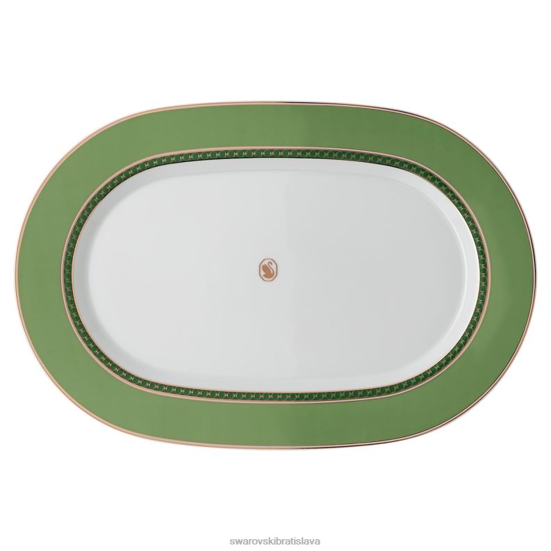 tanierový tanier signum porcelán, zelená B8ZNT1739 Swarovski dekorácie