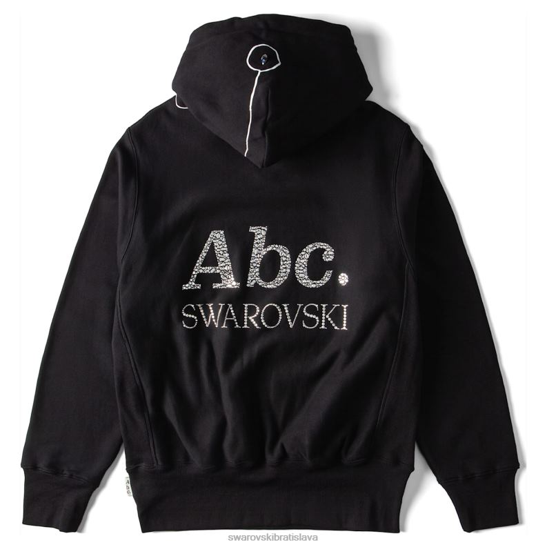 mikina s kapucňou oslnivých bezfarebných predmetov čierna B8ZNT1509 Swarovski mikiny s kapucňou