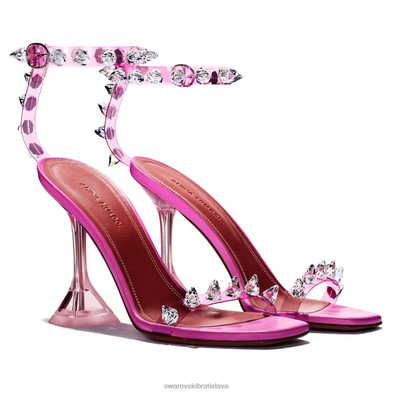 sklenené sandále amina muaddi julia Ružová B8ZNT1518 Swarovski sandále