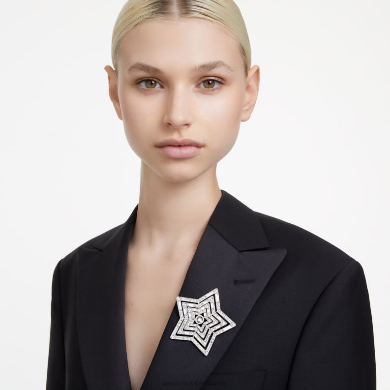 brošňa stella hviezda, biela, rhodiovaná B8ZNT1099 Swarovski príslušenstvo