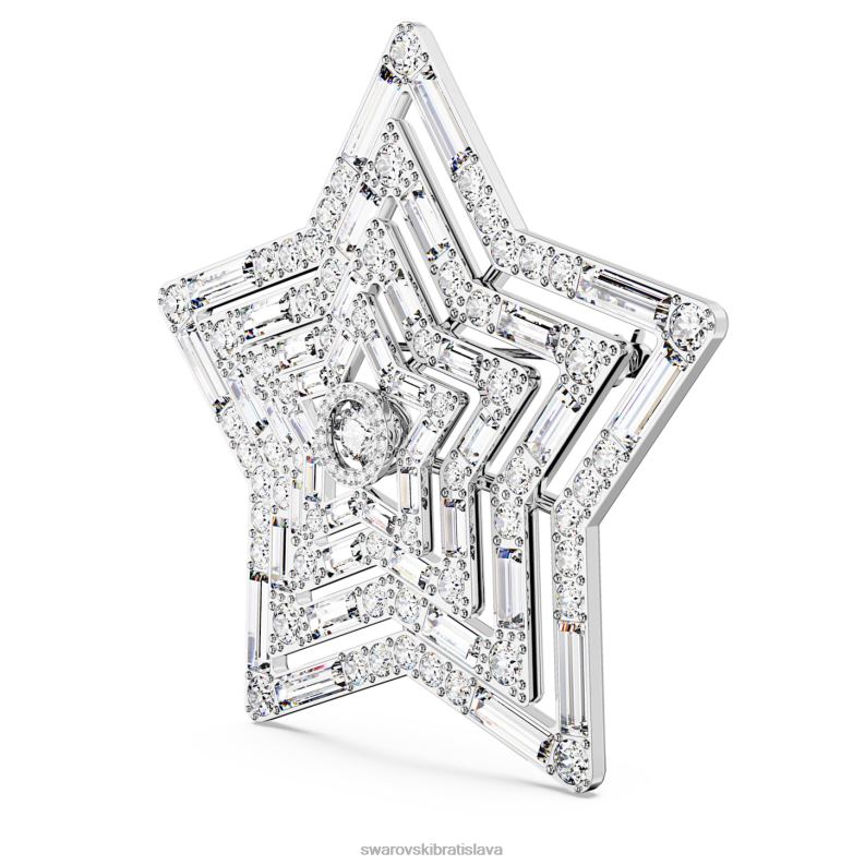 brošňa stella hviezda, biela, rhodiovaná B8ZNT1099 Swarovski príslušenstvo