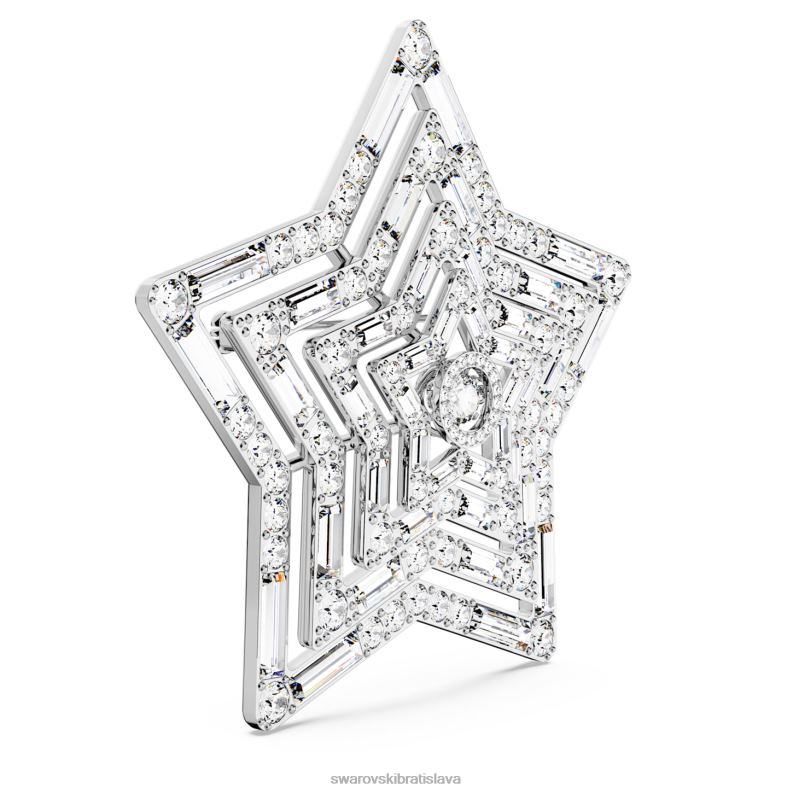 brošňa stella hviezda, biela, rhodiovaná B8ZNT1099 Swarovski príslušenstvo