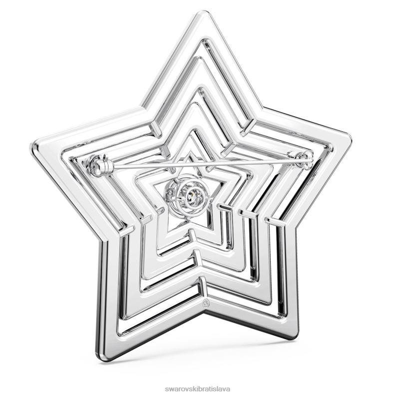 brošňa stella hviezda, biela, rhodiovaná B8ZNT1099 Swarovski príslušenstvo