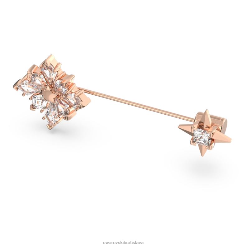 brošňa stella kite strih, hviezdicový, biely, pozlátený ružovým zlatom B8ZNT1102 Swarovski príslušenstvo