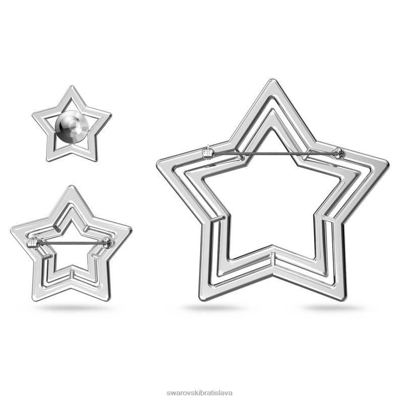 brošňa stella zmiešané rezy, hviezdicové, biele, rhodiované B8ZNT394 Swarovski príslušenstvo