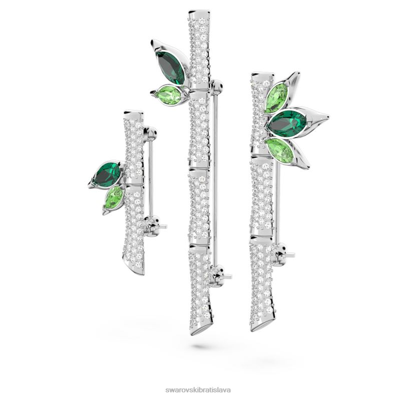 delliová brošňa bambus, zelený, rhodiovaný B8ZNT1101 Swarovski príslušenstvo