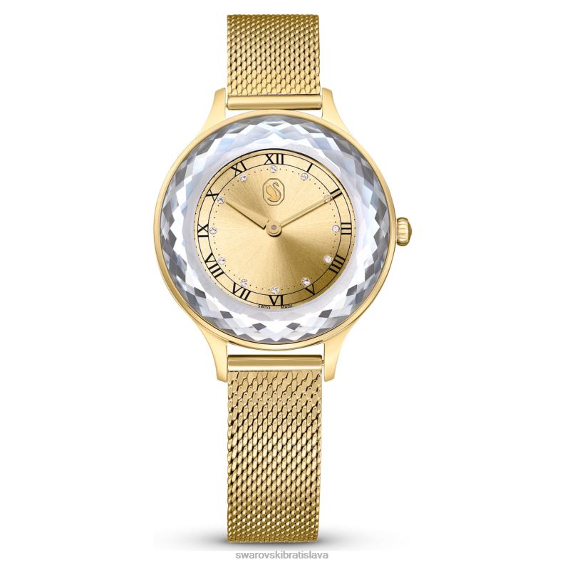 hodinky octea nova švajčiarska výroba, kovový náramok, zlatý tón, zlatá povrchová úprava B8ZNT1147 Swarovski príslušenstvo