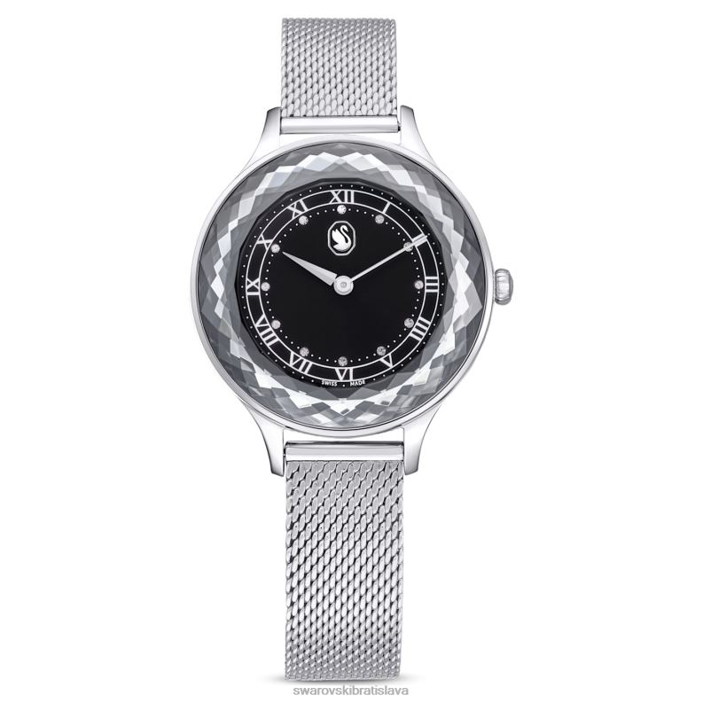 hodinky octea nova švajčiarsky, kovový náramok, čierny, nehrdzavejúca oceľ B8ZNT1241 Swarovski príslušenstvo