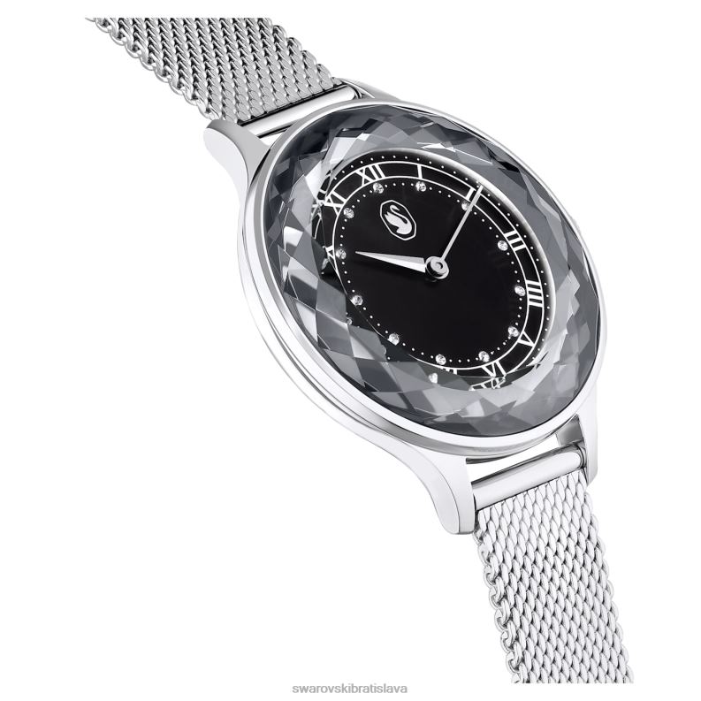 hodinky octea nova švajčiarsky, kovový náramok, čierny, nehrdzavejúca oceľ B8ZNT1241 Swarovski príslušenstvo
