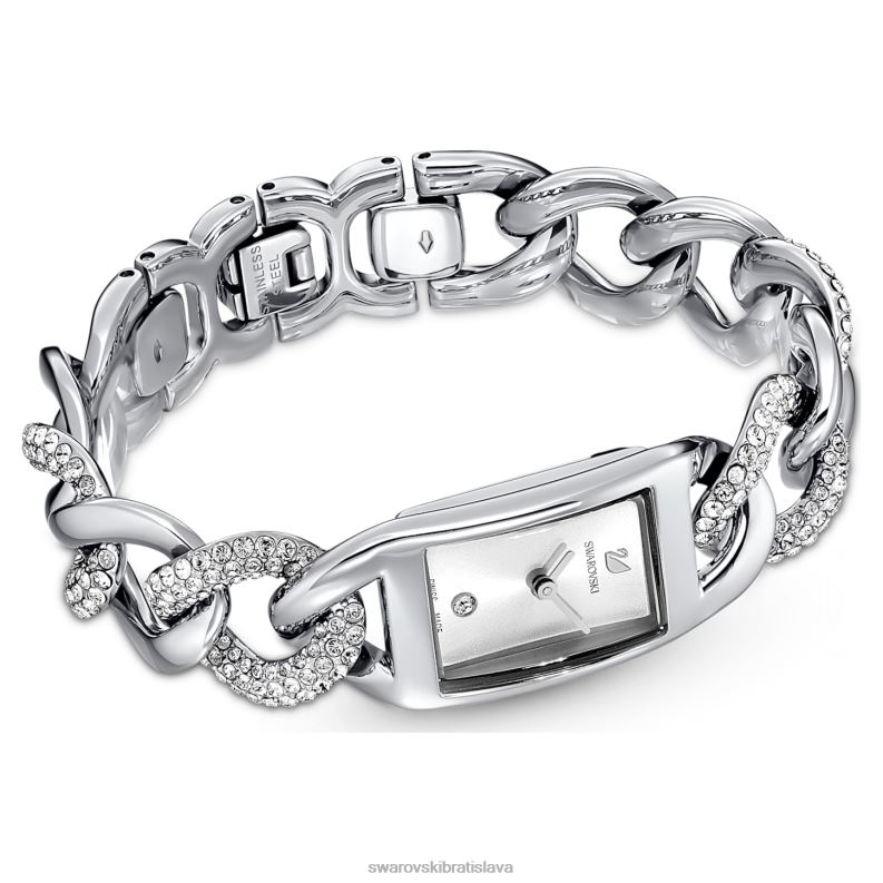koktailové hodinky swis made, pave, kovový náramok, strieborný tón, nerez B8ZNT1231 Swarovski príslušenstvo