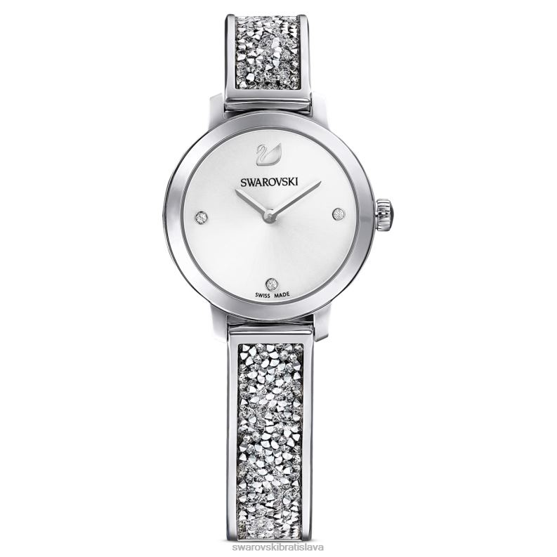 kozmické rockové hodinky švajčiarska výroba, kovový náramok, strieborný tón, nehrdzavejúca oceľ B8ZNT1240 Swarovski príslušenstvo