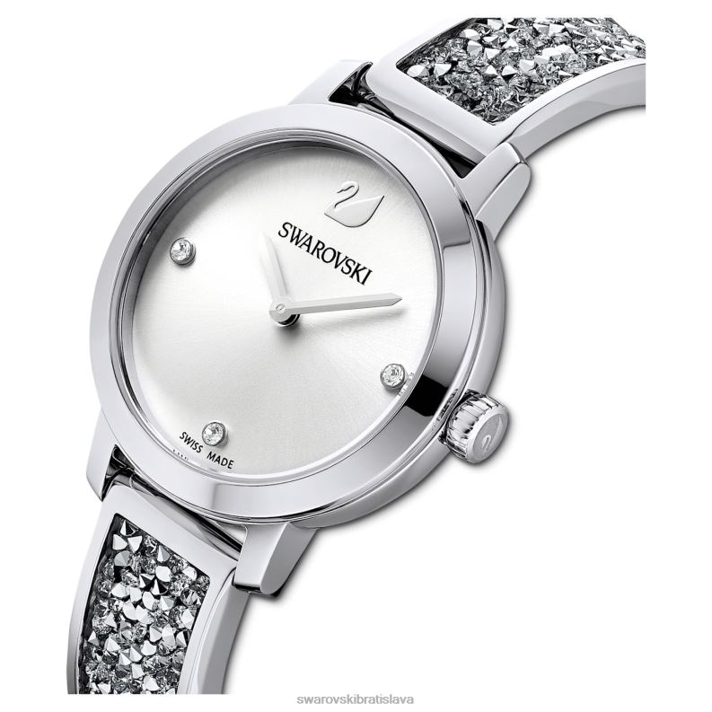kozmické rockové hodinky švajčiarska výroba, kovový náramok, strieborný tón, nehrdzavejúca oceľ B8ZNT1240 Swarovski príslušenstvo