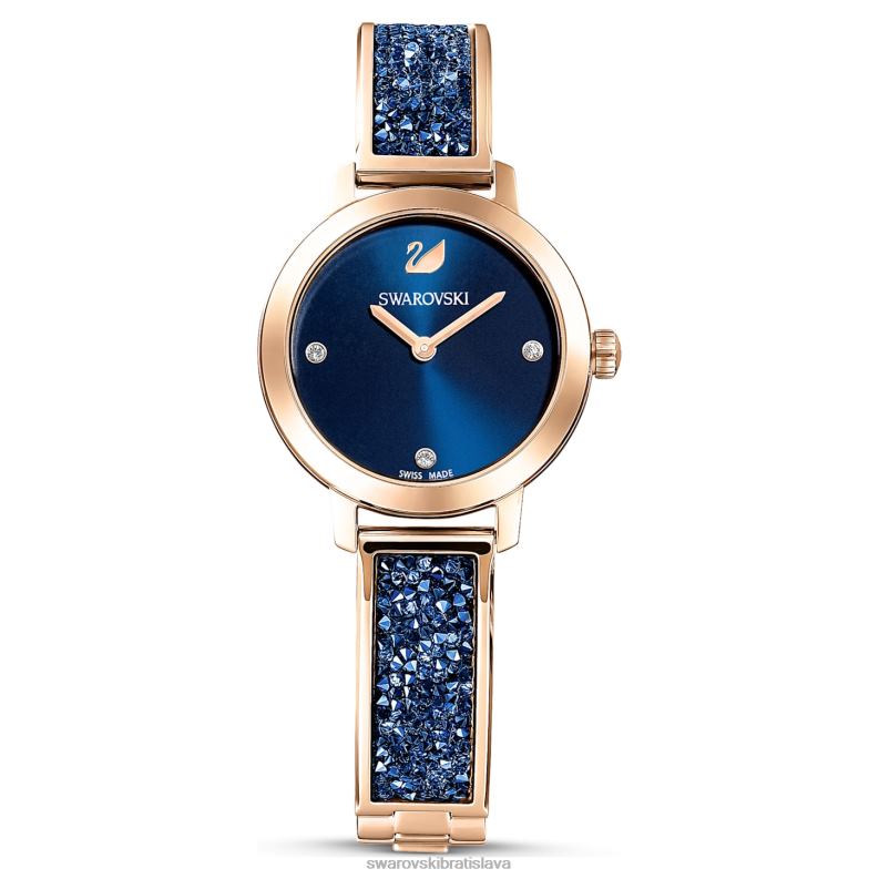 kozmické rockové hodinky švajčiarsky kovový náramok, modrý, povrchová úprava ružové zlato B8ZNT1154 Swarovski príslušenstvo