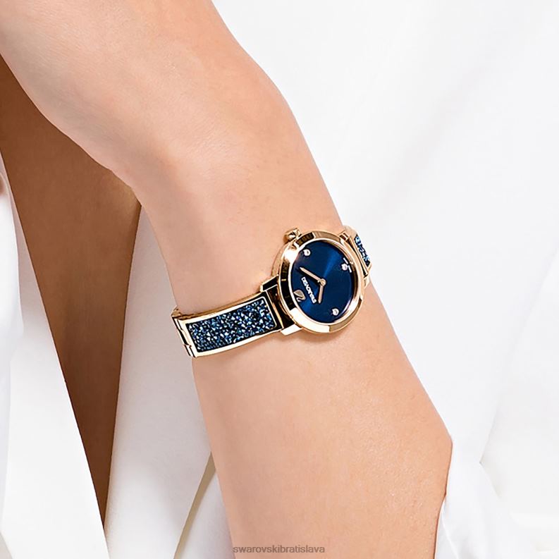 kozmické rockové hodinky švajčiarsky kovový náramok, modrý, povrchová úprava ružové zlato B8ZNT1154 Swarovski príslušenstvo