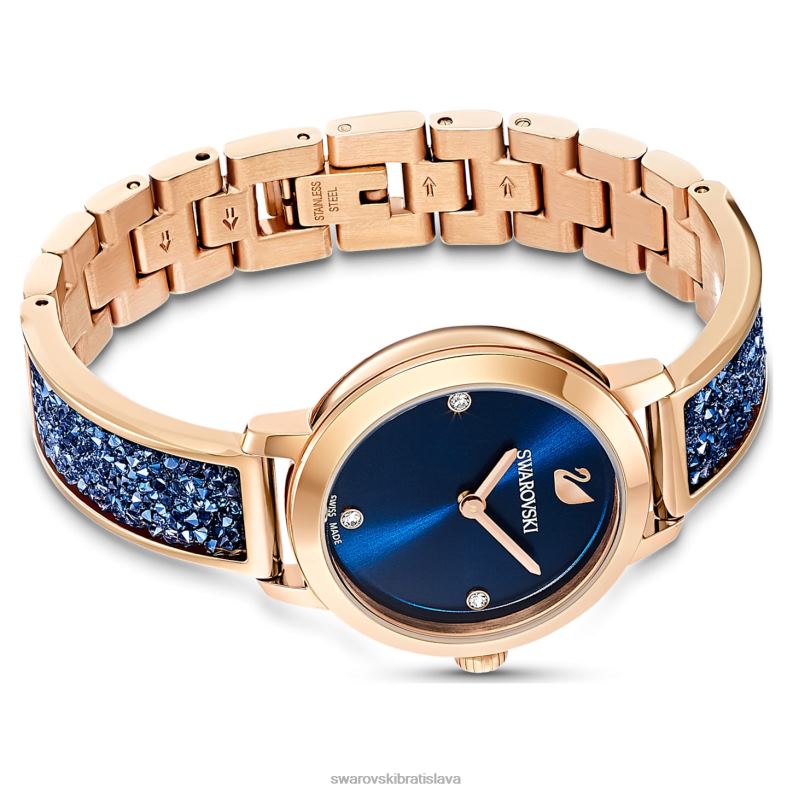 kozmické rockové hodinky švajčiarsky kovový náramok, modrý, povrchová úprava ružové zlato B8ZNT1154 Swarovski príslušenstvo