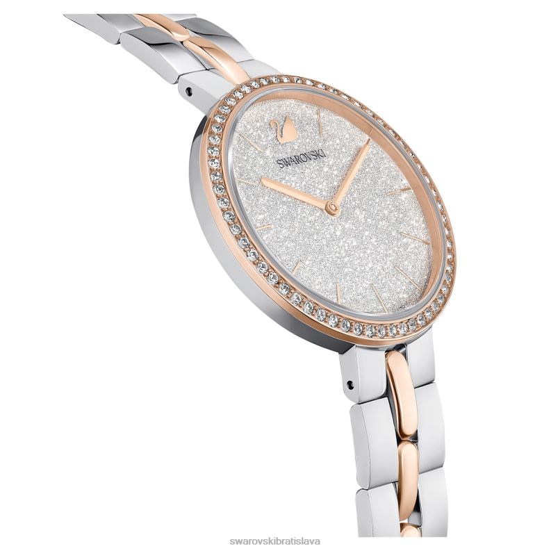 kozmopolitné hodinky švajčiarska výroba, kovový náramok, biely, povrchová úprava zmiešaný kov B8ZNT1156 Swarovski príslušenstvo
