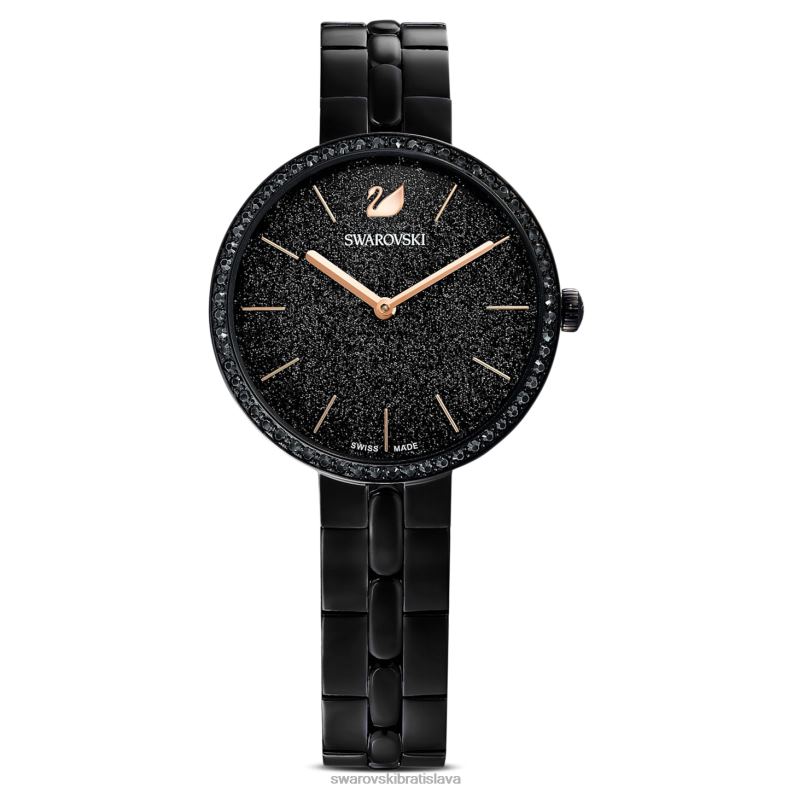 kozmopolitné hodinky švajčiarska výroba, kovový náramok, čierny, čierny povrch B8ZNT1234 Swarovski príslušenstvo