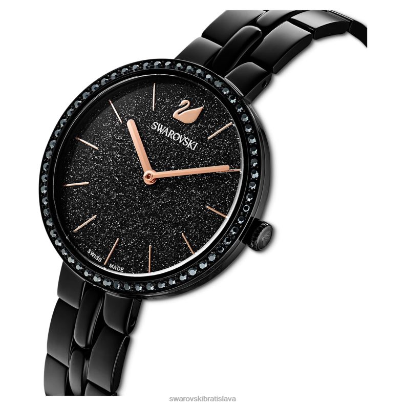 kozmopolitné hodinky švajčiarska výroba, kovový náramok, čierny, čierny povrch B8ZNT1234 Swarovski príslušenstvo