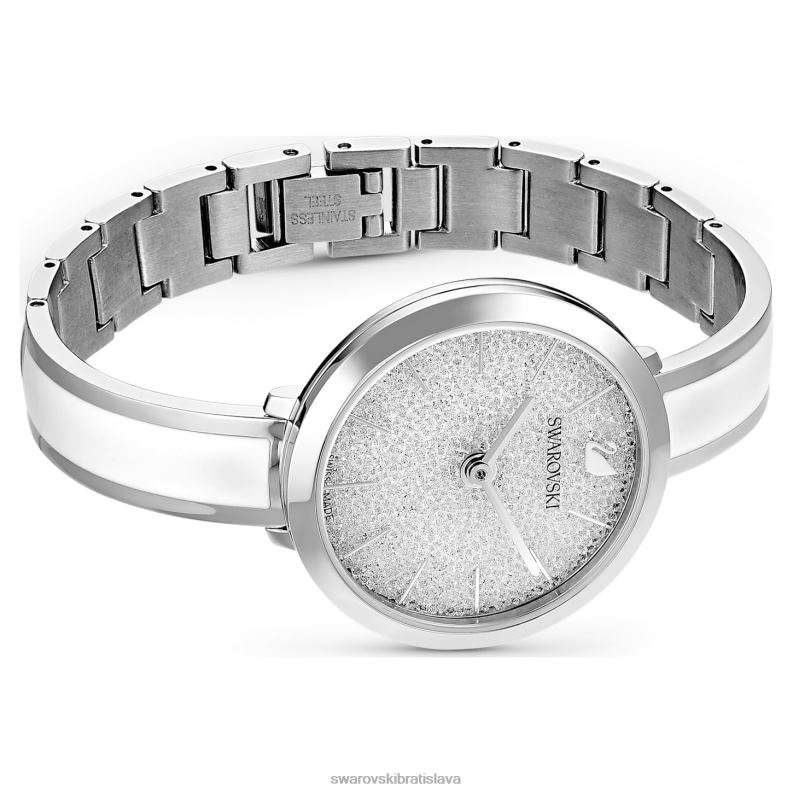 krištáľové rozkošné hodinky švajčiarska výroba, kovový náramok, biely, nehrdzavejúca oceľ B8ZNT1228 Swarovski príslušenstvo