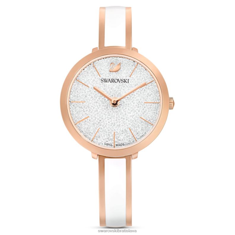 krištáľové rozkošné hodinky švajčiarsky kovový náramok v bielej farbe v ružovom zlate B8ZNT1188 Swarovski príslušenstvo