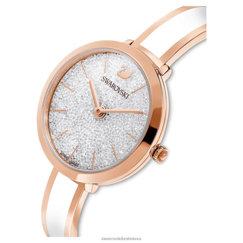 krištáľové rozkošné hodinky švajčiarsky kovový náramok v bielej farbe v ružovom zlate B8ZNT1188 Swarovski príslušenstvo