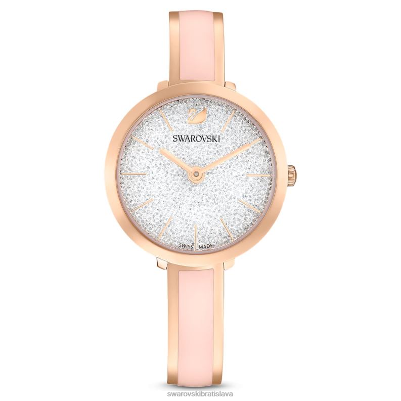 krištáľové rozkošné hodinky švajčiarsky kovový náramok v ružovej farbe s ružovým zlatom B8ZNT1189 Swarovski príslušenstvo