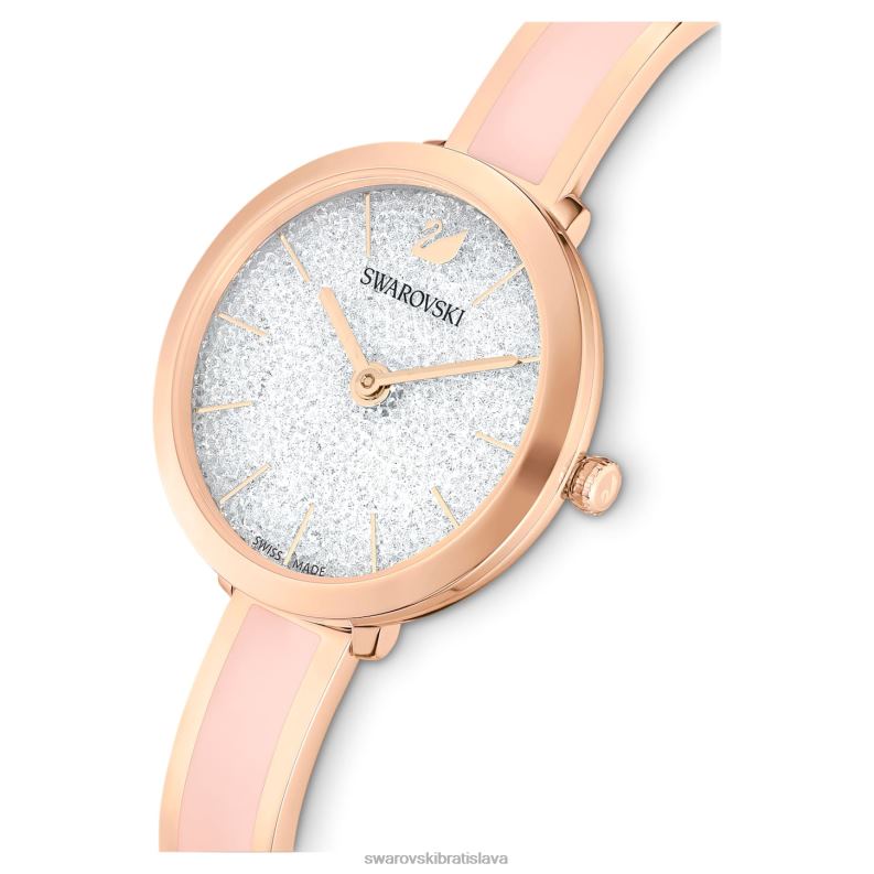 krištáľové rozkošné hodinky švajčiarsky kovový náramok v ružovej farbe s ružovým zlatom B8ZNT1189 Swarovski príslušenstvo