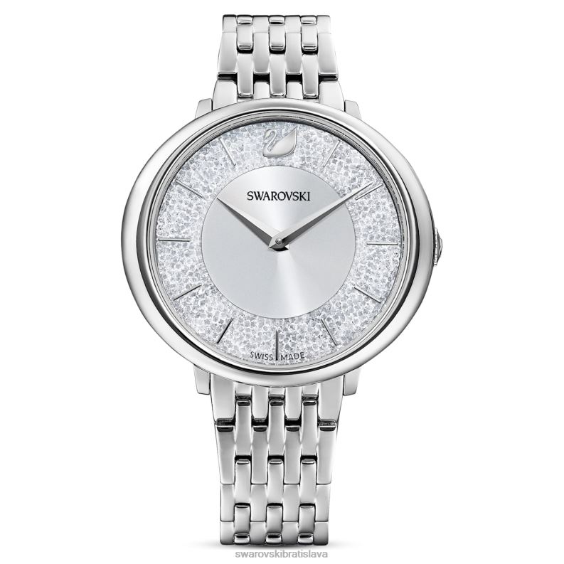 krištáľovo elegantné hodinky švajčiarska výroba, kovový náramok, strieborný tón, nehrdzavejúca oceľ B8ZNT1244 Swarovski príslušenstvo