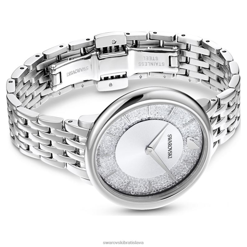 krištáľovo elegantné hodinky švajčiarska výroba, kovový náramok, strieborný tón, nehrdzavejúca oceľ B8ZNT1244 Swarovski príslušenstvo