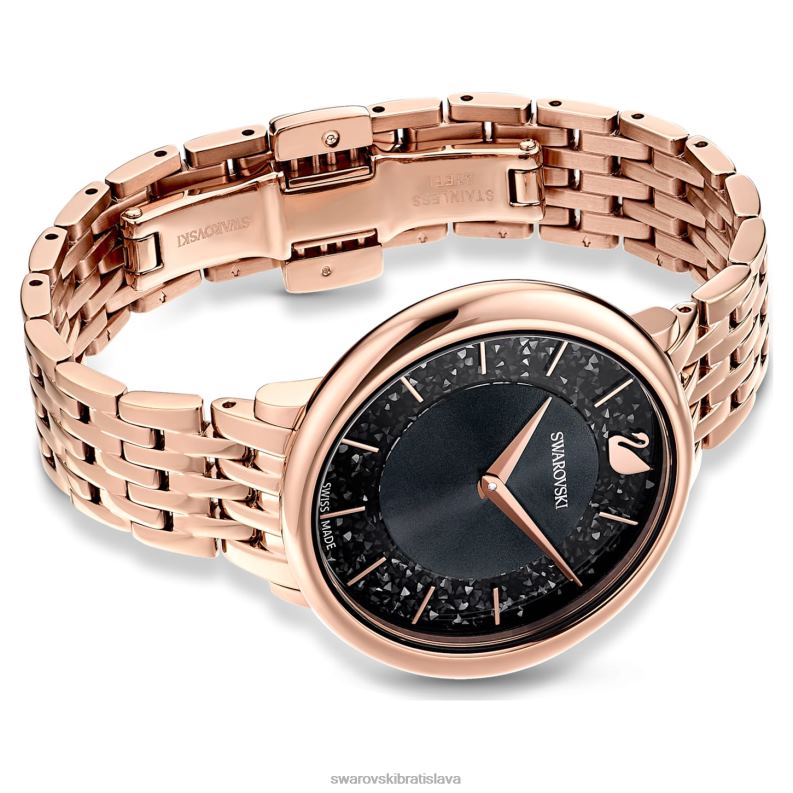 krištáľovo elegantné hodinky švajčiarsky kovový náramok, čierny, povrchová úprava ružové zlato B8ZNT1186 Swarovski príslušenstvo