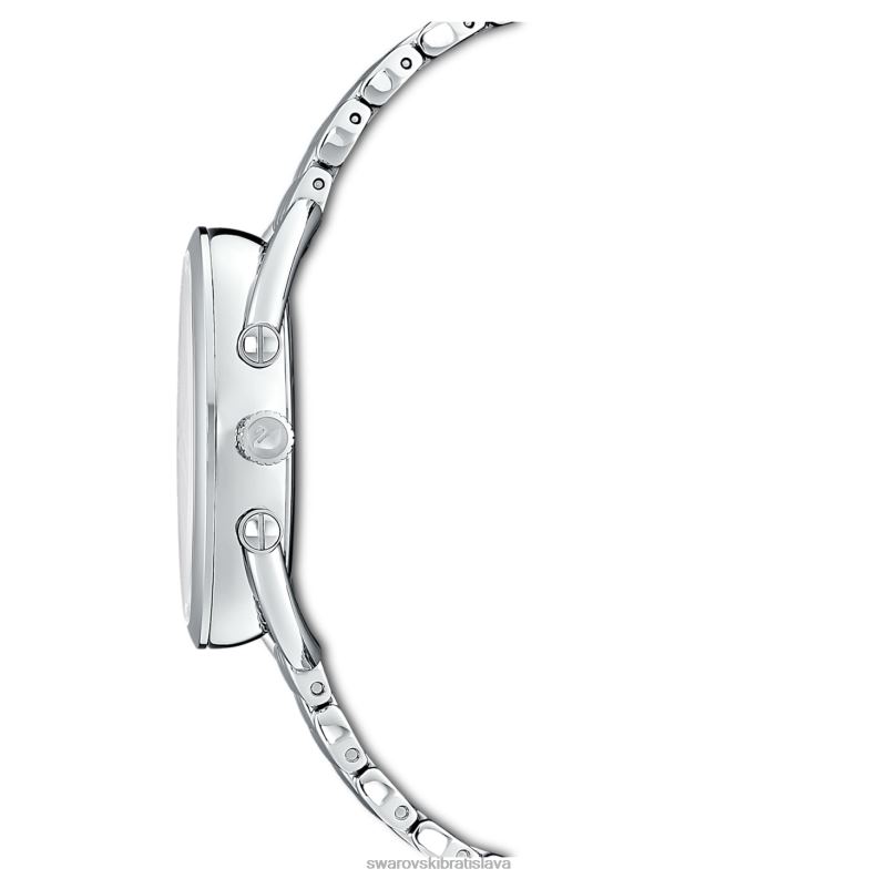 kryštalické glam hodinky švajčiarska výroba, kovový náramok, strieborný tón, nehrdzavejúca oceľ B8ZNT1245 Swarovski príslušenstvo