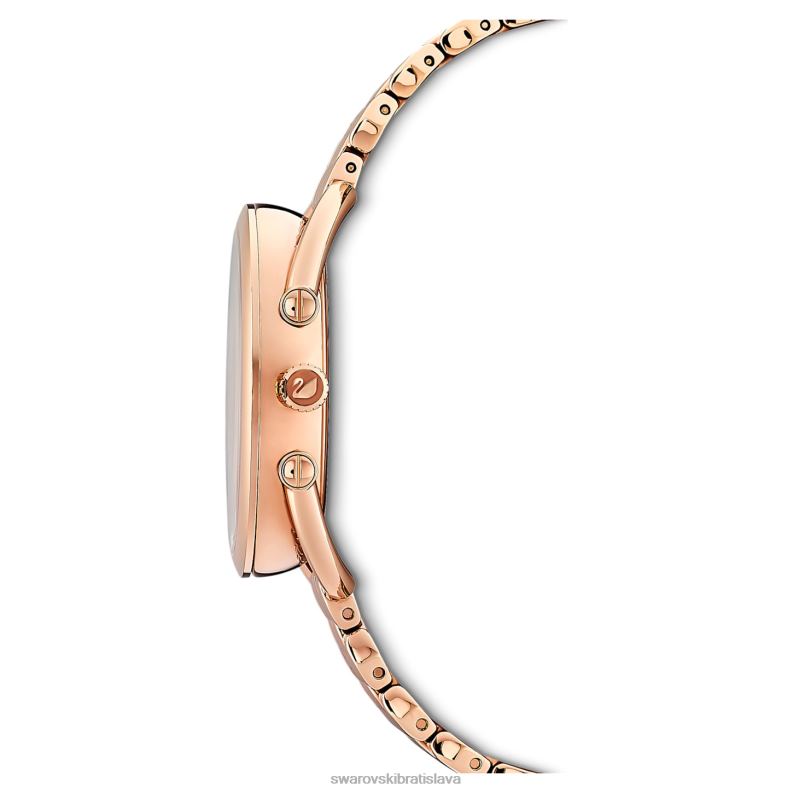 kryštalické glam hodinky švajčiarska výroba, kovový náramok, tón ružového zlata, povrchová úprava v tóne ružového zlata B8ZNT1194 Swarovski príslušenstvo