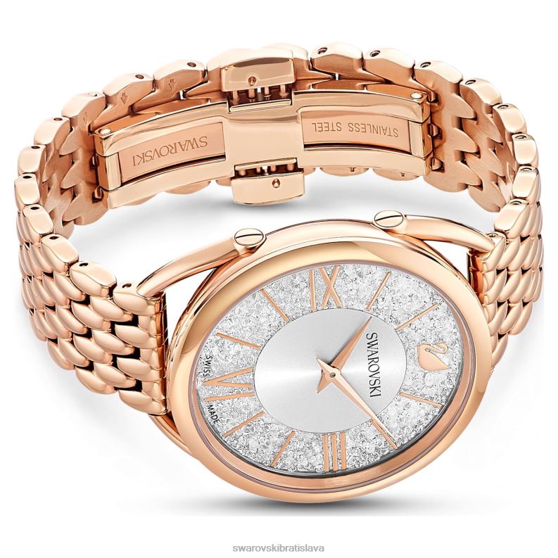 kryštalické glam hodinky švajčiarska výroba, kovový náramok, tón ružového zlata, povrchová úprava v tóne ružového zlata B8ZNT1194 Swarovski príslušenstvo