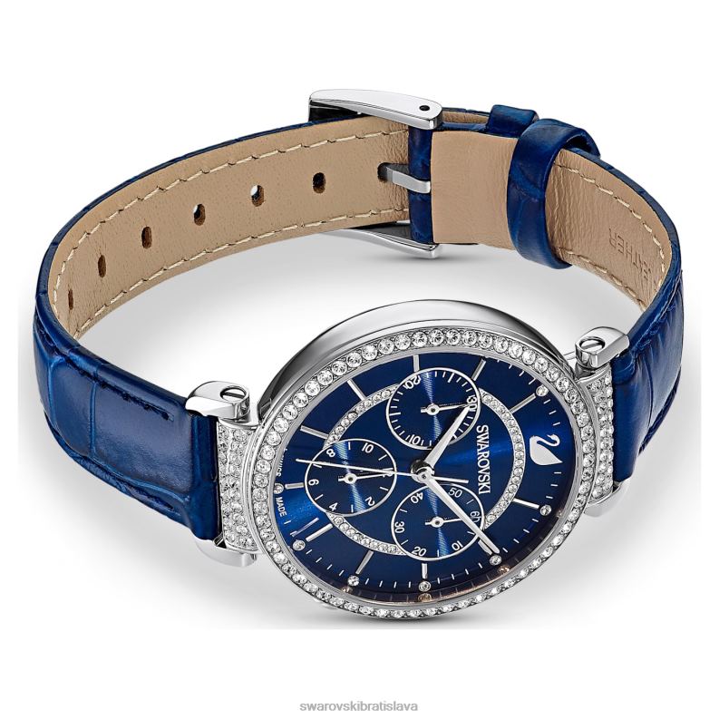 pasáž chrono hodinky švajčiarsky, kožený remienok, modrý, nerez B8ZNT1250 Swarovski príslušenstvo