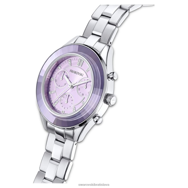 športové hodinky octea lux švajčiarska výroba, kovový náramok, fialová, nehrdzavejúca oceľ B8ZNT1226 Swarovski príslušenstvo
