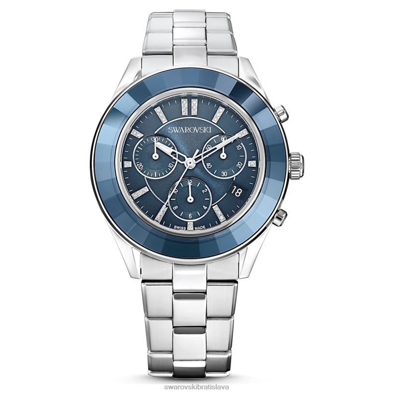 športové hodinky octea lux švajčiarska výroba, kovový náramok, modrý, nehrdzavejúca oceľ B8ZNT1246 Swarovski príslušenstvo