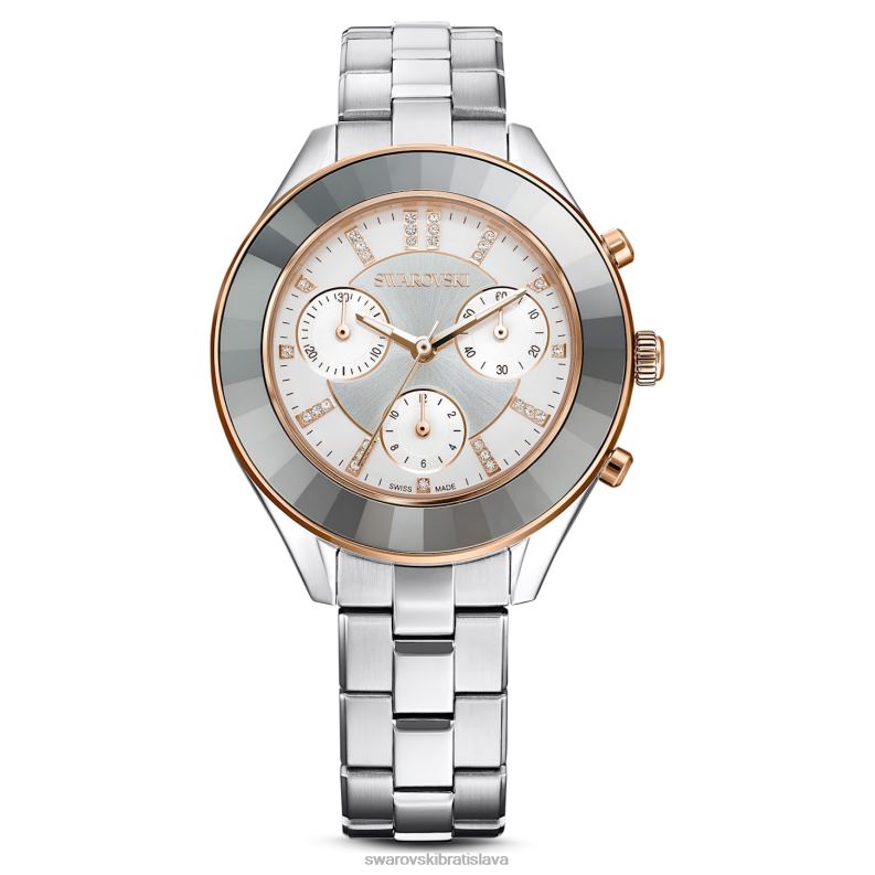 športové hodinky octea lux švajčiarska výroba, kovový náramok, strieborný tón, nehrdzavejúca oceľ B8ZNT1192 Swarovski príslušenstvo
