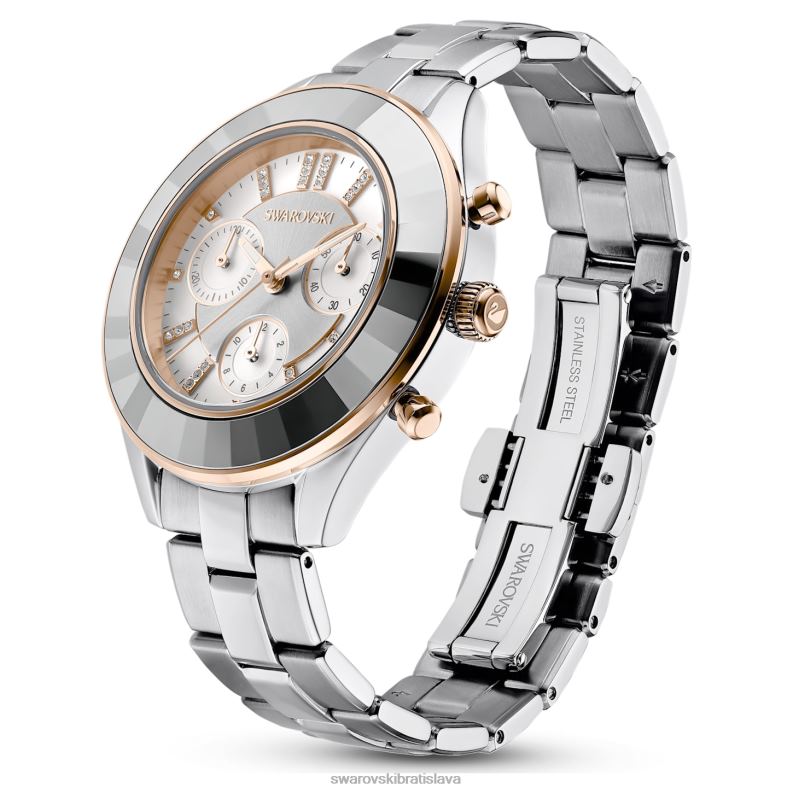 športové hodinky octea lux švajčiarska výroba, kovový náramok, strieborný tón, nehrdzavejúca oceľ B8ZNT1192 Swarovski príslušenstvo