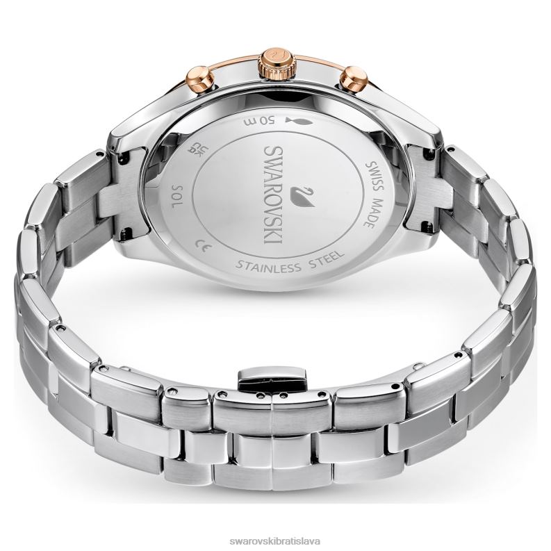 športové hodinky octea lux švajčiarska výroba, kovový náramok, strieborný tón, nehrdzavejúca oceľ B8ZNT1192 Swarovski príslušenstvo
