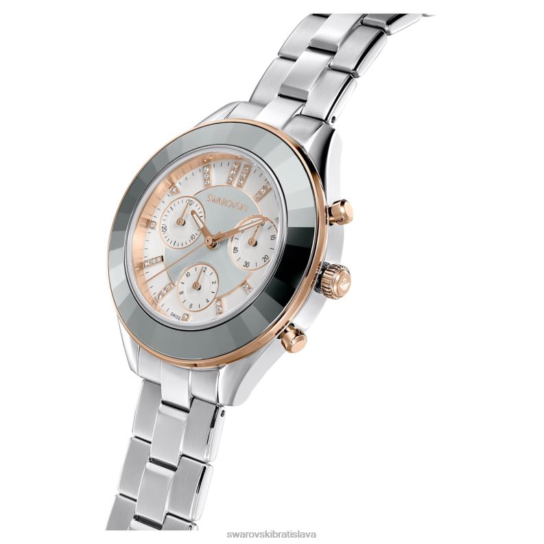 športové hodinky octea lux švajčiarska výroba, kovový náramok, strieborný tón, nehrdzavejúca oceľ B8ZNT1192 Swarovski príslušenstvo