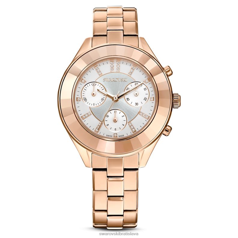 športové hodinky octea lux švajčiarska výroba, kovový náramok, tón ružového zlata, povrchová úprava v tóne ružového zlata B8ZNT1190 Swarovski príslušenstvo