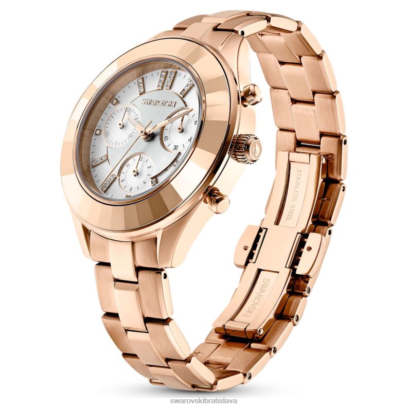 športové hodinky octea lux švajčiarska výroba, kovový náramok, tón ružového zlata, povrchová úprava v tóne ružového zlata B8ZNT1190 Swarovski príslušenstvo