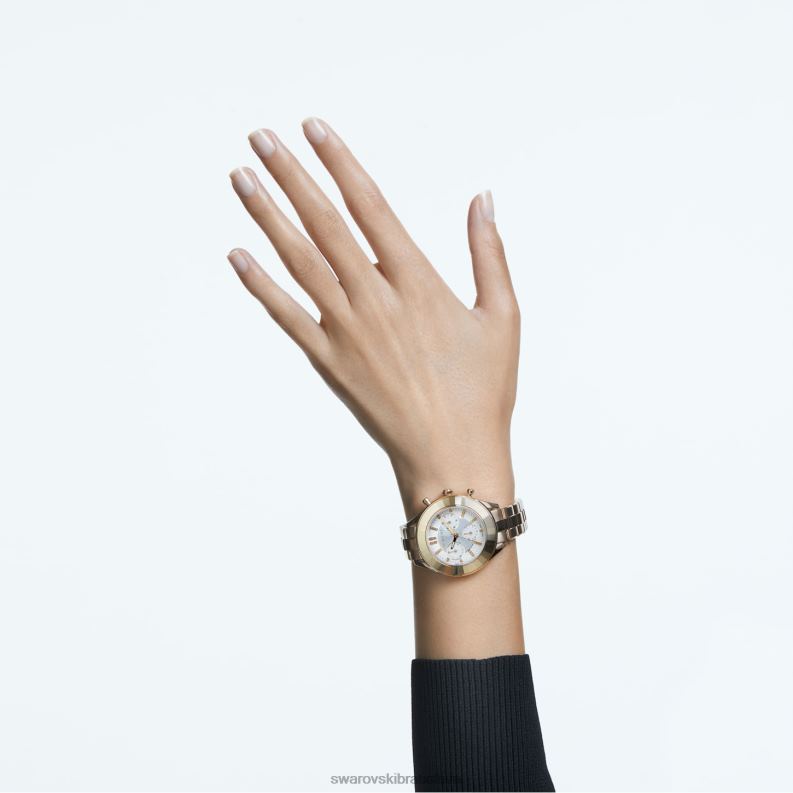 športové hodinky octea lux švajčiarska výroba, kovový náramok, zlatý tón, šampanské zlaté prevedenie B8ZNT1136 Swarovski príslušenstvo